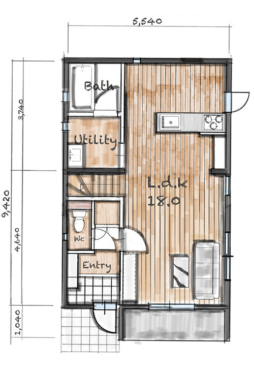 プランB 1階間取り図