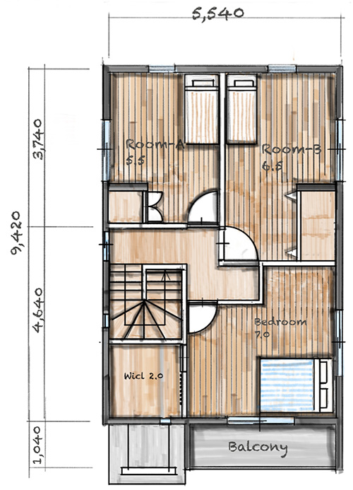 プランC 2階間取り図