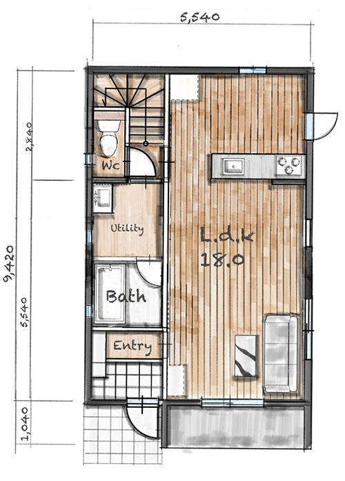 プランD 1階間取り図