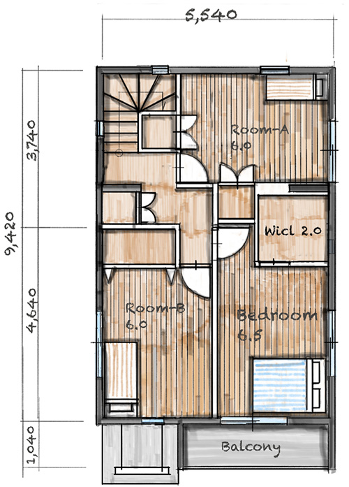 プランD 2階間取り図