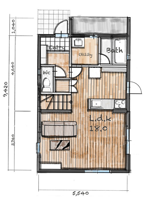 プランF 1階間取り図