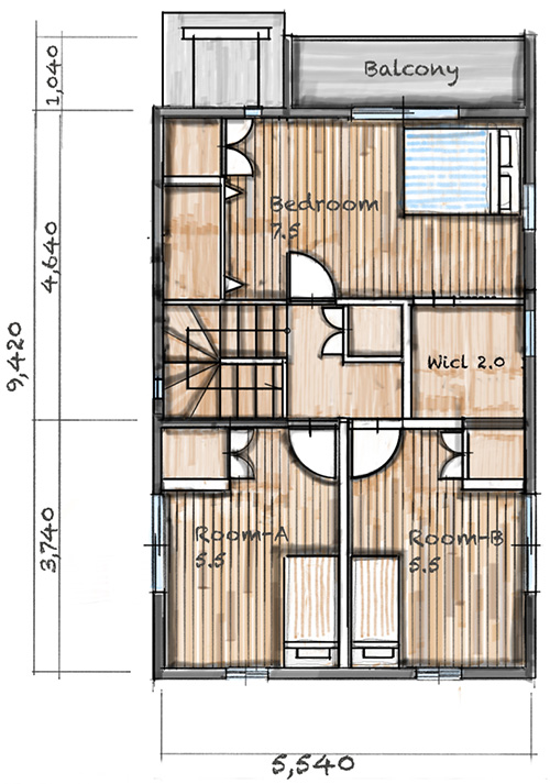 プランF 2階間取り図