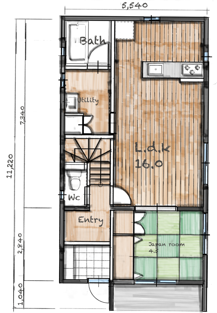 プランJ 1階間取り図
