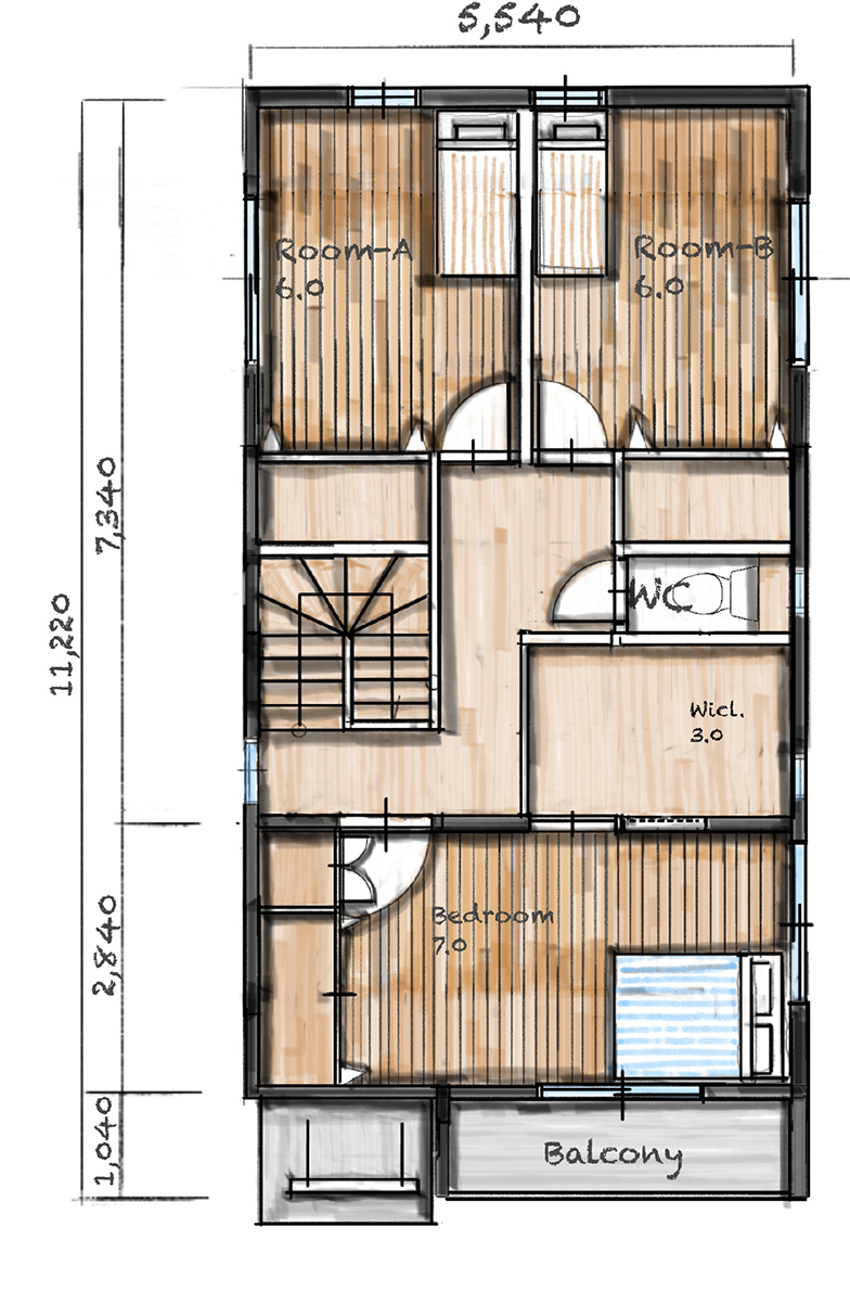 プランJ 2階間取り図